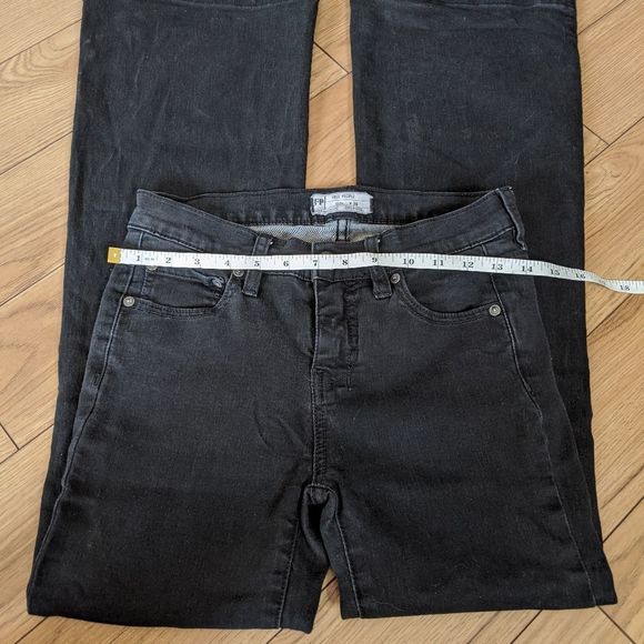 Free People black denim jeans with a slight flare - Picture 5 of 8
